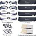 Computer Blue Light Blocking Reading Glasses (Flexible and Lightweight) UV Protection Readers Anti Eyestrain for Women Men