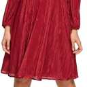 Kensie Womens Balloon Sleeve Smocked Waist Mini Dress (4, Burgundy)