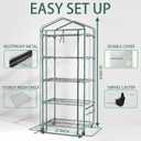 Mini Indoor Greenhouse with Grow Light - Portable Outdoor for Plants Green House Cabinet with Wheels, Tent Cover, 4 LED Lights with Dimmable 3 Color 36W, 4 Tier Gardening Shelves