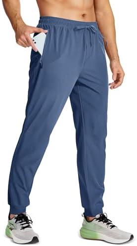 MAGCOMSEN Men's Joggers with Zipper Pockets Lightweight Hiking Sweatpants Athletic Pants for Men Running Workout Traning Gym, 4XL