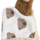 GabeFish Dog Cape Blanket for Small Dogs, Cute Puppy Fleece Pajamas, Cats Cold Weather Coat Wraps with Hood Brown Large (L: Recommand Weight 14-22 lbs (6.5-10kg))