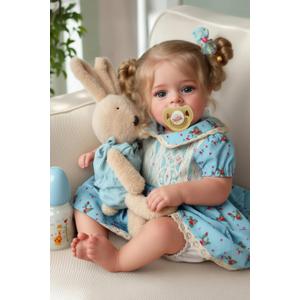 JIZHI Lifelike Reborn Baby Dolls - 18 Inch Realistic-Newborn Baby Dolls Blond Girl Handmade Real Life Toddler Dolls with Clothes for Kids Age 3+