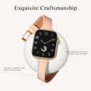 STIROLL Slim Leather Bands Compatible with Apple Watch Band 38mm 40mm 41mm 42mm(Series 11 10), Top Grain Leather Watch Thin Wristband for iWatch SE 9 8 7 6 5 4 3 2 1 (Pale pink with Gold)