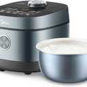 Midea 8 Cups Uncooked Rice Cooker, Non-stick Ceramic Rice Cooker with Celadon Coated Inner Pot, 15 Smart Cooking Programs, 4L, MRD401T2BMB