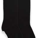 Jefferies Socks Girls' Ruffle Knee High (Black, XS)