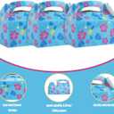 18pcs Cartoon Story Party Favor Box, Hawaiian Theme Gift Box with Hibiscus Flower Palm Leaves Printing for Hawaiian Luau Tropical Summer Birthday Party Supplies