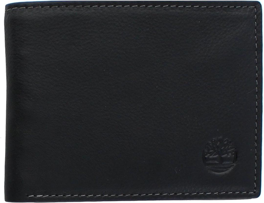 Timberland Men's Wellington Leather Rfid Bifold Commuter Security Wallet (Black)
