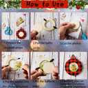 3 x 24 Pieces Wooden Christmas Picture Frame Ornaments with Twine, Buffalo Plaid Picture Frames Round Photo Frame Ornaments Xmas Family Tree Picture Frame for Xmas Holiday Party Decoration Supplies (Assorted Color)