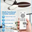 52 inch Ceiling Fans with Lights and Remote Black Strong Wind,special 3 Blades Noiseless Reversible DC Motor 6 Speeds with 3 CCT,for Patio Living Room Bedroom Office Indoor Outdoor,Black+Dark Walnut