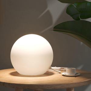 7.8 Inch Ball Table Lamp with Glass Shade, Ball Light Bookshelf Lamp for Bedroom, Dorm, Office and Bedroom Bookshelf Reading Decoration, Without Bulb (Opal White)