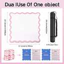 22in Scalloped Mahjong MatAnti Slip Noise Reduction Mahjong Accessoriemahjong Table MatMajiong Mat for TravelComes with 4 Dice and 1 Mahjong Mat Storage Bag,4 Mahjong Shuffle Cards (Pink)