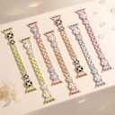 2 x Omnillert Fancy Metal Bands Compatible with Apple Watch Band 41mm 40mm 38mm 42mm 44mm 45mm 46mm 49mm Women, Breathable Adjustable Strap Elegant Jewelry Bracelet for iWatch series 10 9 SE 8 7 6 5 4 3