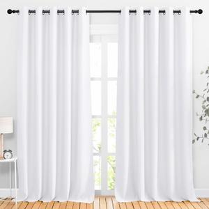 NICETOWN White Room Darkening Bedroom Curtains, Grommet 50% Blackout Thermal Insulated Window Treatment Room Divider Drapes for Bedroom, W66 x L102, 2 Panels