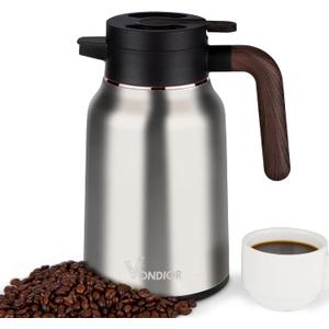 Vondior Coffee Carafe 35oz/1.0L - 24Hours Coffee Thermal- Insulated 304 Stainless Steel Hot Beverage Dispenser - Thermal Coffee Carafes For Keeping Hot/Cold Coffee, Drink Dispenser for Parties