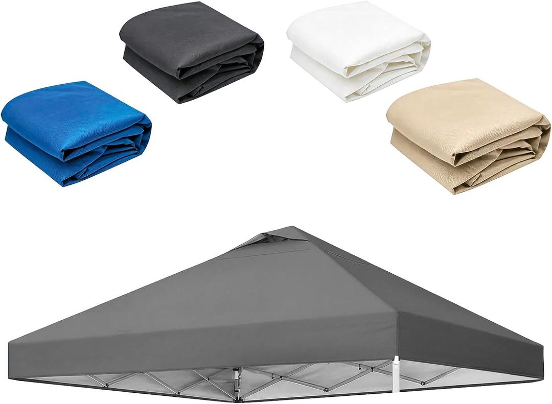 10x10ft Replacement Canopy Top with Air Vent— Instant Canopy Top Cover ONLY,Canopy Tent Top Cover for Straight Leg Canopy Frame - for Outdoor Garden Patio Sun Shade，No Frame (Dark Gray)