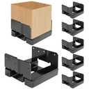6x6 Post Base Brackets Fit for Wooden Columns Fence Concrete Inner Size 5.5"x5.5" Post Anchor Base Holder Kit -Black 6Pcs