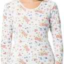 Indera Women's Combed Cotton Raschel Knit Thermal Underwear Top, Size Small