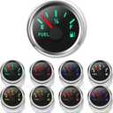 2" Fuel Level Gauge 8 Color Backlight 5 Signals Adjustable 0-190ohm,0-180ohm,10-180ohm,240-33ohm,240-30ohm,Fuel Gauge Kit for Boat Car RV Truck Vehicle Motorcycle