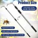 Gisafai Wasp Nest Removal Tool with Telescopic Stainless Steel Pole, Heavy Duty Iron Scraper, 118 Inch Extension for Bee Nest Cleaning, Outdoor Control Accessories