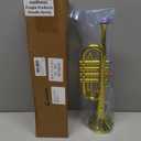 Lewtemi Gold Trumpet Musical Instruments Toy for Kid Toddler Fake Plastic Preschool Music Toy Gift Non-Professional Wind Instrument Early Educational Teaching Songs Gifts for Toddlers Children