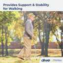 Drive Medical Round Handle Aluminum Walking Cane with Foam Grip, Silver, 1 Count