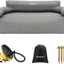 KingCamp Double Inflatable Couch for Camping, Portable Foldable Eco-Friendly Reach-Certified PVC Liner Air Lounger 2-Person Blow Up Sofa with Foot Pump, Pegs, Repair Kit & Removable Cover (Full)