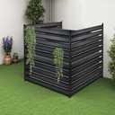 42" H x 38" W (3-Panels) Air Conditioner Fence Screen Trash Can Privacy Fence Panels, Suitable for Pools and Yards, no Digging Required，Black Privacy Panel