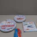 96Pcs Airplane Birthday Party Decorations Red & Blue Airplane Aircraft Plates and Napkins Tableware Set How Time Flies Birthday Decorations for Boys Baby Shower Pilot Plane Party Supplies Serve 24