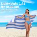 GABAO Large Beach Towel Oversized - 70x35 Inch Cotton Thick Quick Dry Absorbent Soft Plush Striped for Adults Women Men Swimming Pool Travel Towels (Blue)