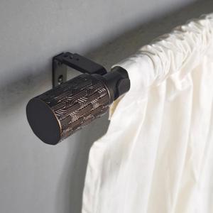 1 Inch Single Curtain Rods 36 to 72 Inches Adjustable Drapery Rods for Window width 24 to 68 Inches, Knitting Pattern Finials, Oil-rubbed Bronze