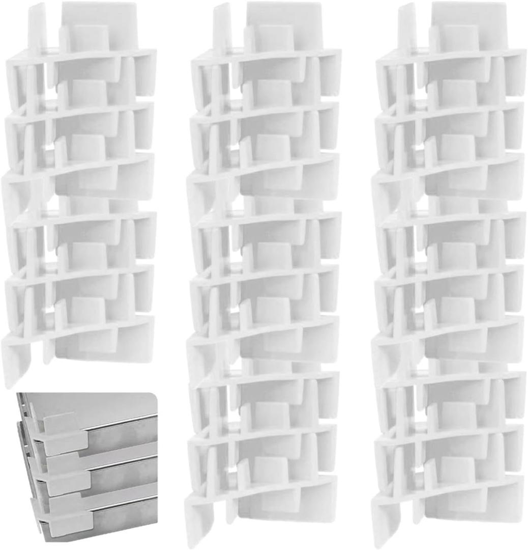 24Pcs Silicone Tray Stackers Compatible with Harve-st Right Freeze Dryer Trays,Baking Sheet Stackers Set Space-Saving Tray Stacker for Freeze Dryer Trays (2.5x 1.3 x 0.08 x 1.1inch, White)