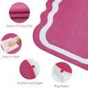Uphome Outdoor Rug Waterproof 8x10, Large Reversible Pink Scalloped Patio Plastic Straw Rugs, Foldable Modern RV Camping Outside Carpet Mat for Pool Back Yard Deck Picnic, 8 x 10 ft