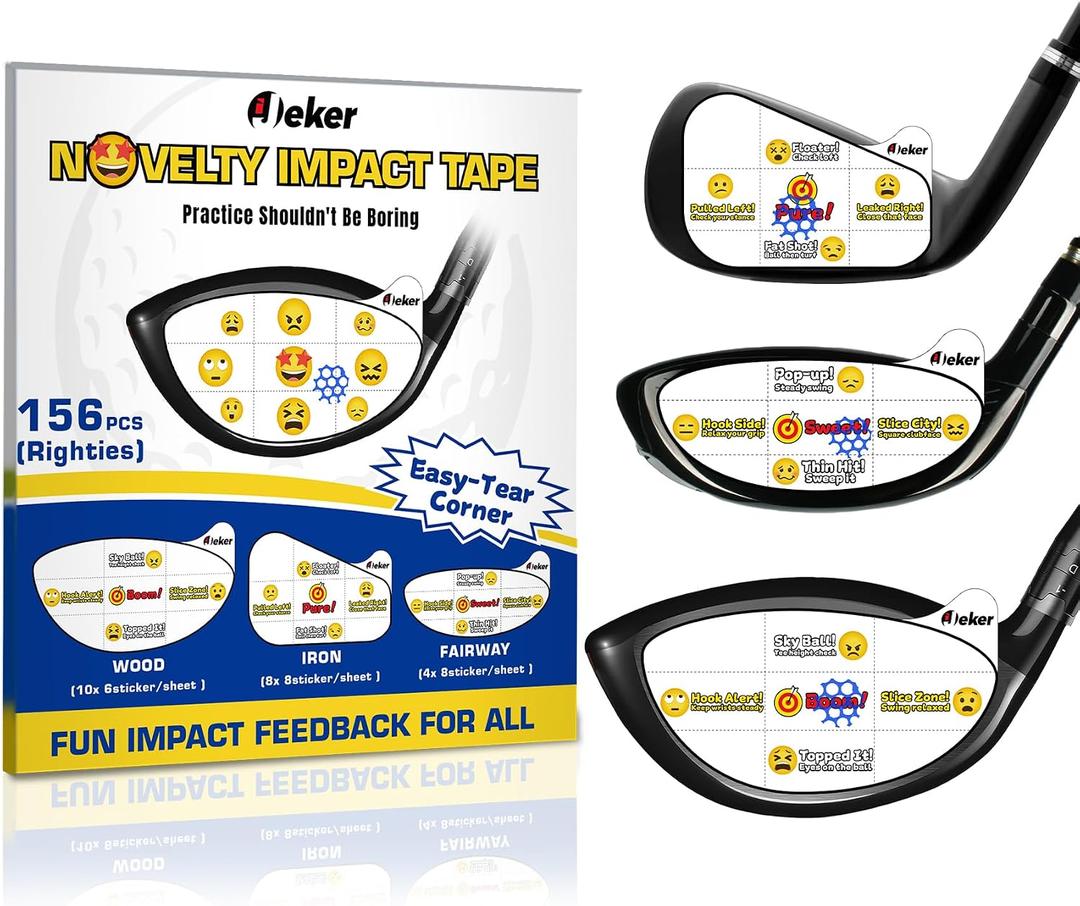 3 x Golf Impact Tape - High-Resolution Strike Stickers for Iron, Wood & Fairway Clubs, Non-Residue, Swing Training Aid Impact Labels