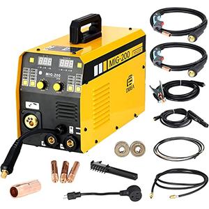 Aluminum MIG Welder 200A 110V/220v Dual Voltage Mig Welding Machine Gas/Gasless/Lift TIG/Stick 4 in 1 Welder Machine IGBT with two mig guns