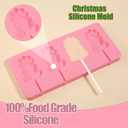 3 x 1 Pcs Christmas Party Cake Decoration Fondant Mold, Elk Candy Lollipop Silicone Mold for Chocolate Cookie Flower Paste Dough Gum Mousse Clay Resin Plaster Easy to Clean and Demold