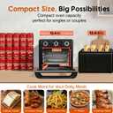 10QT Air Fryer Toaster Oven Combo, 3-Layer Cooking Air Fryer Oven with Visible Window, Countertop Airfryers with 5 in 1 Functions, Cooks 6 Toast slices at once, Compact capacity for small kitchen