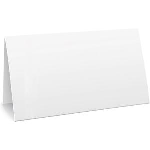 2 x 3,5"Plain White Folding Tent Cards (Set of 100) - 4x3,5"Folds to 2x3,5"Simple Blank Card Stock for Writing, Stamping, Drawing-Make Your Own Note, Thank You Cards, Seating Place Cards for Weddings