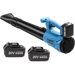 SPICIMOMO Leaf Blower Cordless for Lawn Care- Powerful Electric Blowers with Battery and Charger (2 Pack), 420 CFM, Portable Handheld Leaf Blowers for Garde