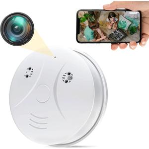 Camera Smoke Detector WiFi HD 1080P Wireless Small Nanny Cam for Home Surveillance Security Cameras Indoor/Outdoor Wireless