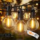 Brightown Outdoor String Lights, 50FT 25 G40 Bulbs Shatterproof Patio Lights, IP65 Waterproof Dimmable Hanging Connectable Globe LED Outdoor Lights for Christmas, Backyard, Bistro, Porch
