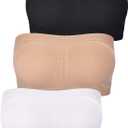 Women Bandeau Bra Padded Strapless Bralette Bra Seamless Bandeau Tube Top Bra