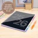 Rileys Academic Planner 2025-2026, Daily, Weekly & Monthly Planner, July 2025 - June 2026, Student Notes Pages, Twin-Wire Binding, Weekly Agenda for School & Work (8.5 x 11-Inches, Black, Geographic)