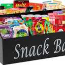 Snack Organizer for Countertop - Acrylic Storage Container With 4 Compartments for Kitchen Cabinet Pantry - Black Snack Bar Station
