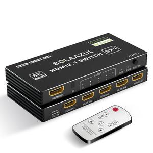 BolAAzuL 8K HDMI 2.1 Switch 120Hz 4K 5 in 1 Out, 8K@60Hz HDMI 2.1 Splitter Switcher Selector Box 5-Port with Remote 4K 120Hz 2K 144Hz, HDMI 5x1 HDR, 48Gbps, CEC, Dolby Vision, for Xbox Series X PS5