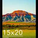 15x20 Picture Frame Black for Wall Mounting, Horizontal and Vertical Formats for Wall Hanging, Wood 15x20 Frame, Black, 1 Pack