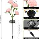 Upgraded Solar Garden Lights, 4 Pack Outdoor Solar Lights, New Round Panel for 40-Hour Runtime, Serve as Outdoor & Indoor Decor, 7-Color Changing Flower Lights, Waterproof for Patio Yard Decoration