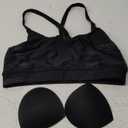 Womens Supportive Scoop Neck Sporty Swimsuit Cross Spaghetti Strap Bathing Suit Bikini Top (X-Large, Black)