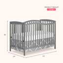 Dream On Me Chelsea 5-in-1 Convertible Full-Size Baby Crib in Steel Grey, GreenGuard Gold & BSA, Pinewood, 4 Mattress Heights, Converts to Toddler, Day & Full-Size Bed, Modern Classic Nursery, 53"L x 29"W x 38"H