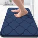 OLANLY Bathroom Rugs Sets 2 Piece, Soft Absorbent Memory Foam Bath Rug Set, Non-Slip, Quick Dry, Machine Washable Bath Mats for Bathroom, Home Decor Accessories (30"x20"+24"x16", blue)