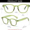 NIDOVIX Retro Round Blue Light Blocking Glasses for Men Women, Vintage Frame Non-prescription Computer Reading Eyeglasses (01 Light Green)